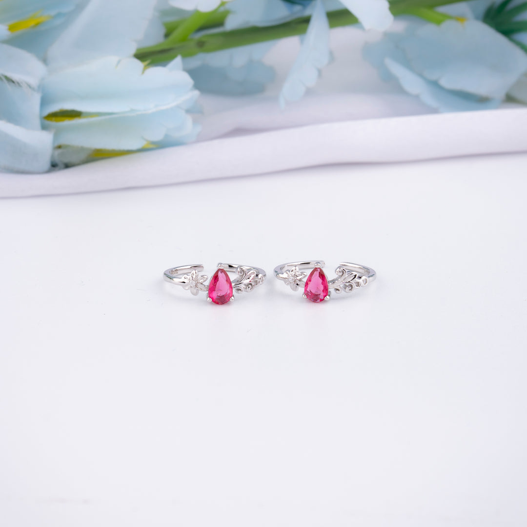 Daily Wear Silver CZ Toe Ring | Chaneira Jewels