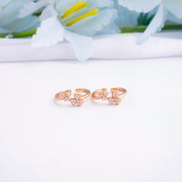 Daily Wear Silver Rose Gold CZ Toe Ring