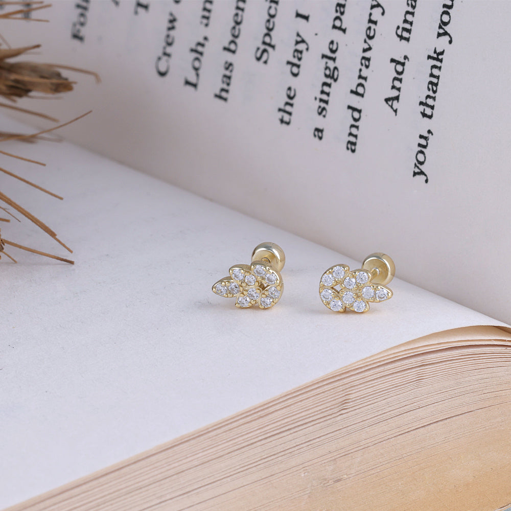Daily Wear Small Silver Gold Plated Second Stud Earrings
