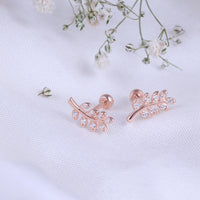 Daily Wear Small Silver Rose Gold Second Stud Earrings