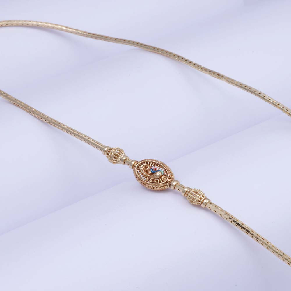 Delicate Silver Gold Plated Mugappu for Office &amp; Festive Wear