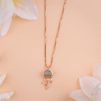 Designer CZ Rose Gold Chain Pendant for Women| Daily Wear