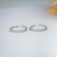 Designer CZ Stone Silver Toe Ring for Women/Daily Wear