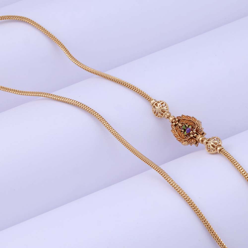 Designer Silver 92.5 Gold Plated Mugappu at Chaneira Jewels