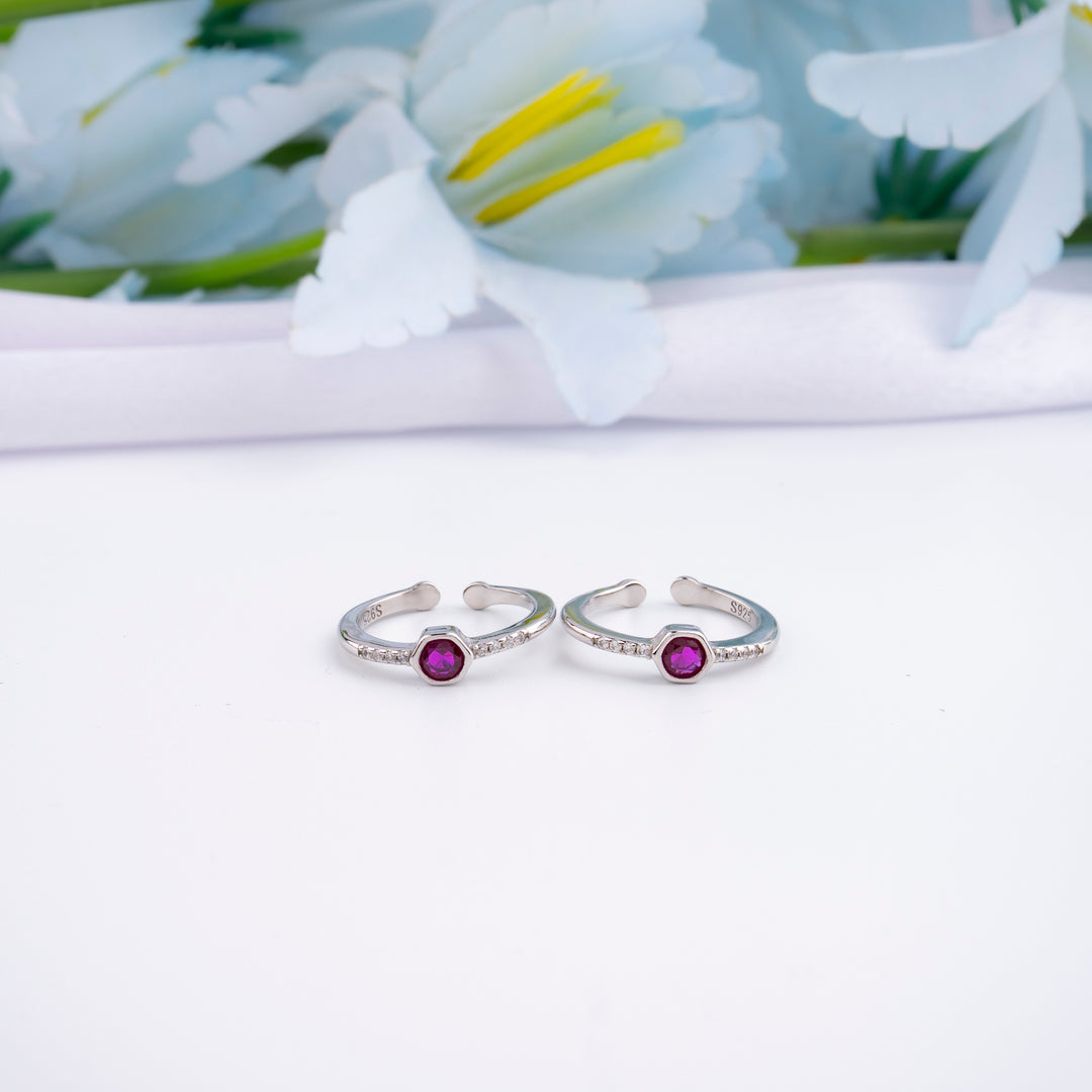 Designer Silver CZ Toe Ring