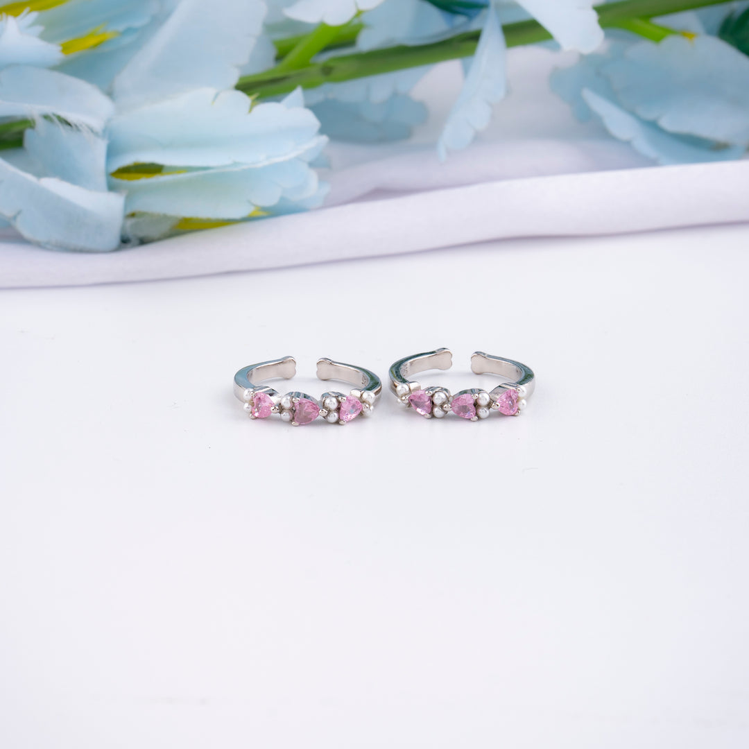 Designer Silver CZ Toe Ring | Chaneira Jewels