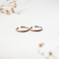 Dual Tone Silver Toe Rings | Daily Wear Design
