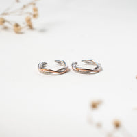 Dual Tone Silver Toe Rings | Festive Design

