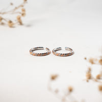 Dual Tone Silver Toe Rings | Stylish Design