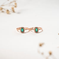 Elegant 92.5 Silver CZ Rose Gold Toe Ring

