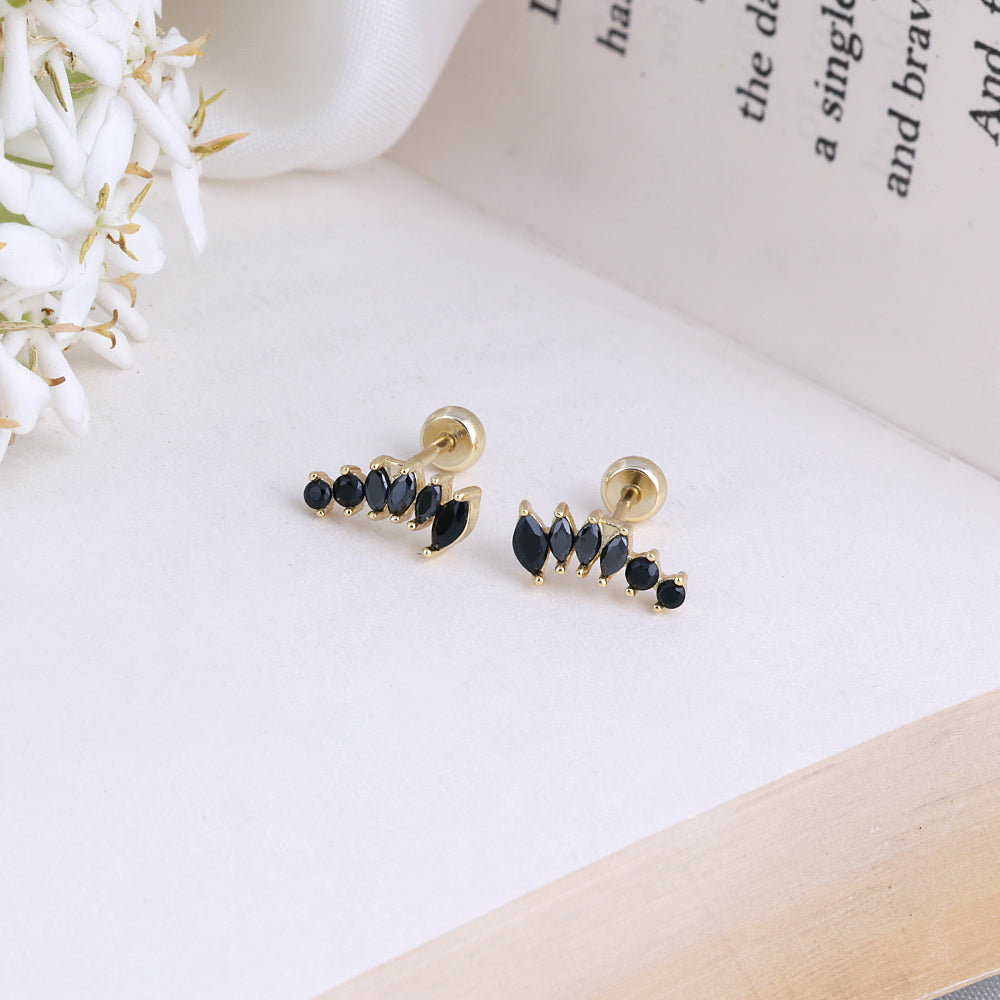 Elegant Adjustable Silver Gold Plated Second Stud Earrings
