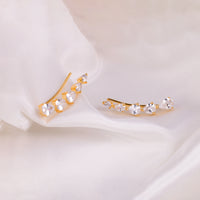 Elegant CZ Gold Plated Cuff Earrings for Women