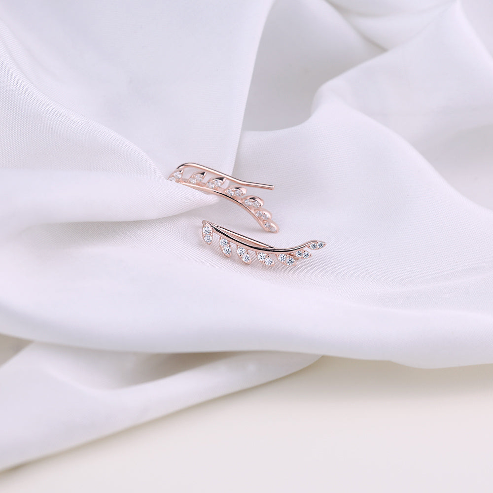 Elegant CZ Rose Gold Cuff Earrings Online