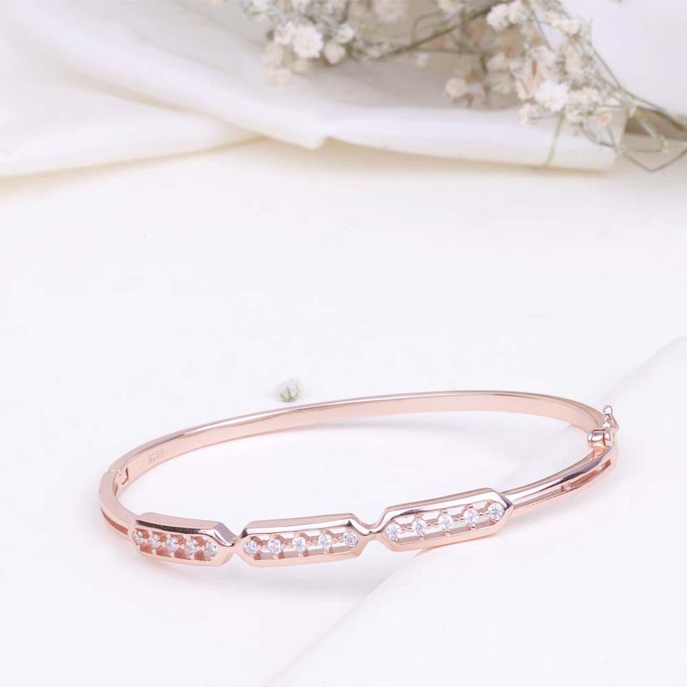 Elegant CZ Rose Gold Kada Design for Women| Office Wear