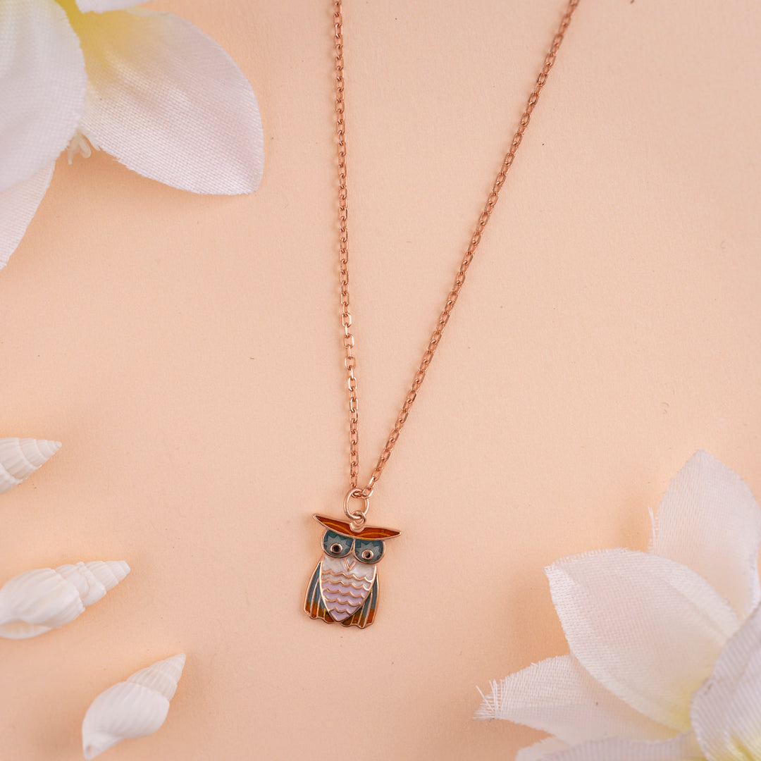 Elegant Enamel Italian Rose Gold Chain Pendant Set for Women| Daily Wear