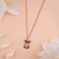 Elegant Enamel Italian Rose Gold Chain Pendant Set for Women| Daily Wear