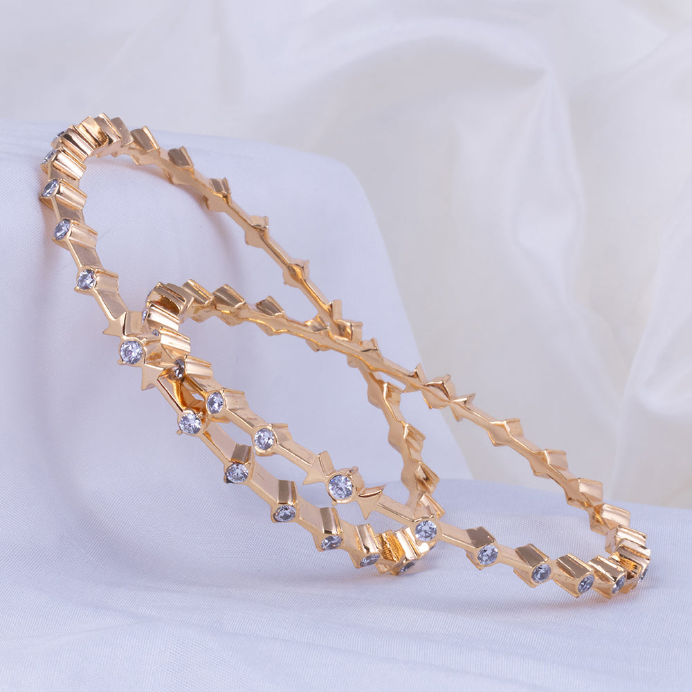 Elegant Gold Plated Diamond Setting Bangle Design| Daily Wear