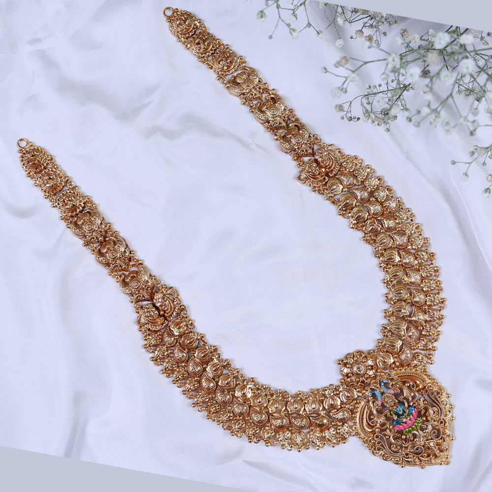 Elegant Gold Plated Paper Casting Haram for Women | Coimbatore