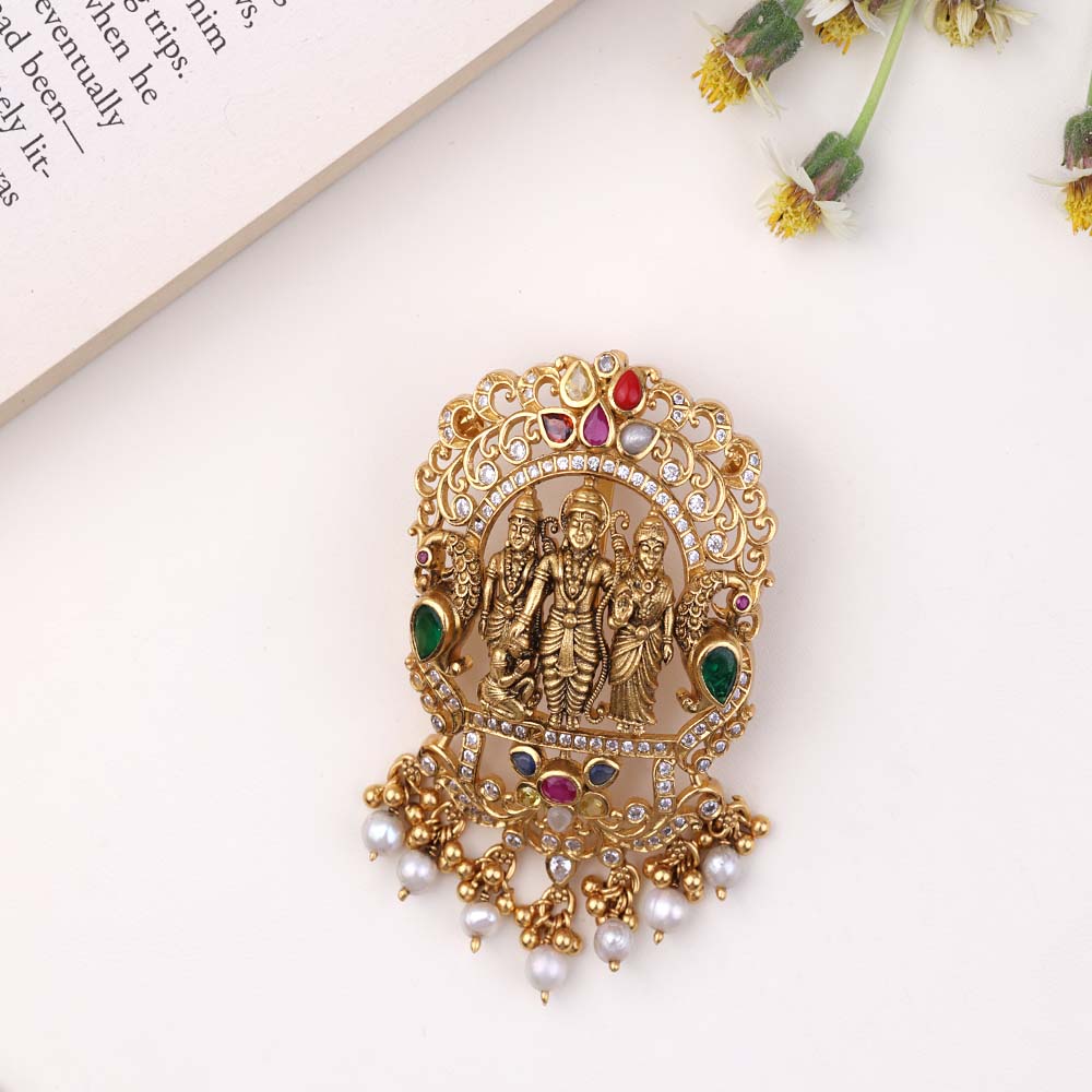 Elegant Navaratna Pendant by Chaneira Jewels