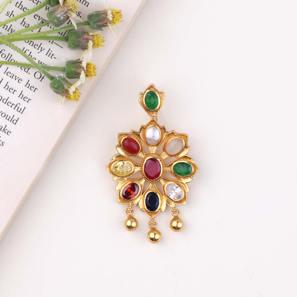 Elegant Navaratna Pendant for Women