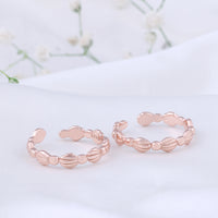 Elegant Plain Rose Gold Toe Ring for Women/Modern
