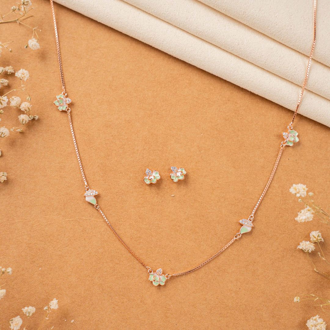 Elegant Rose Gold Enamel Chain| Daily Wear