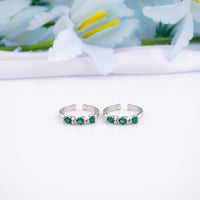 Elegant Silver CZ Toe Ring