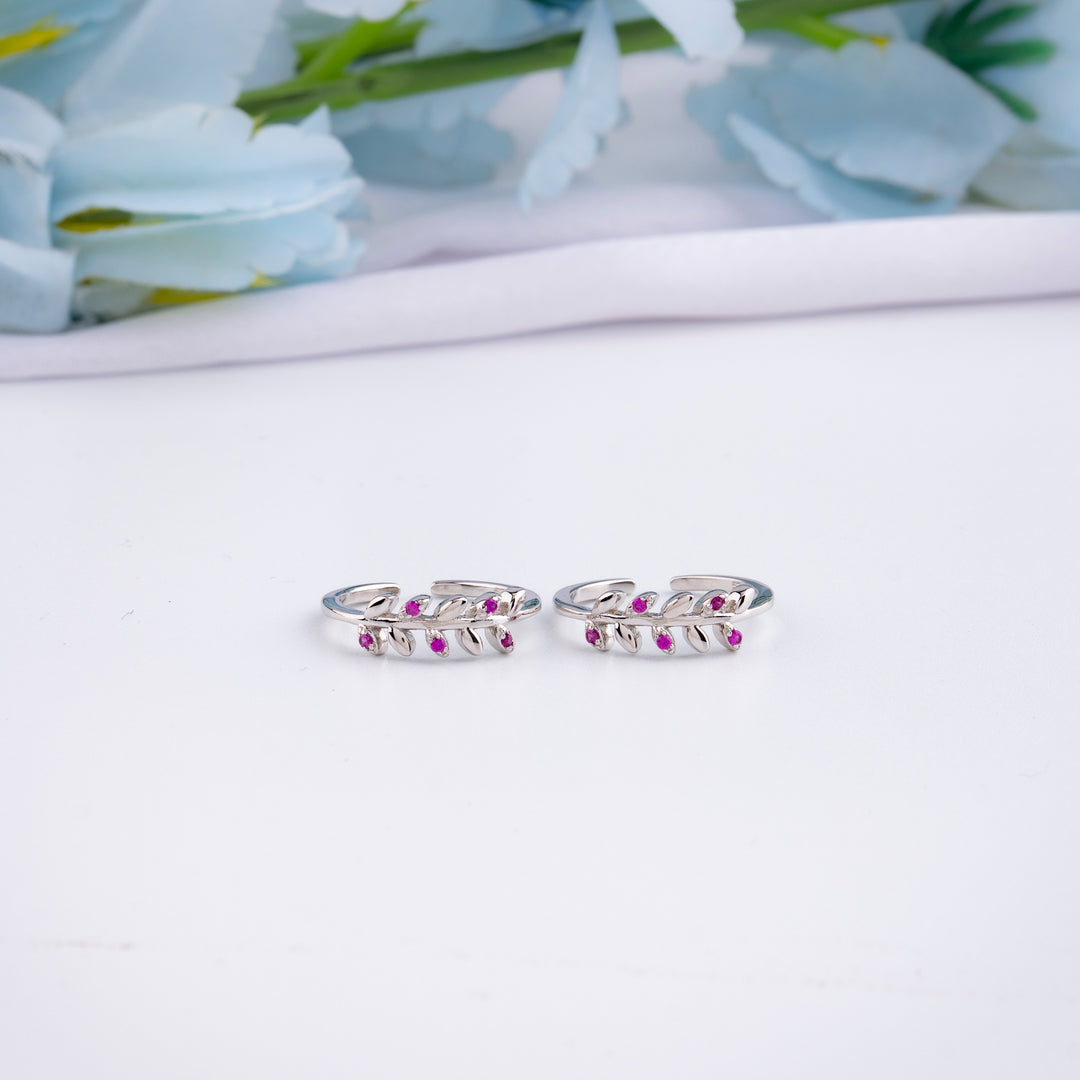 Elegant Silver CZ Toe Ring | Chaneira Jewels