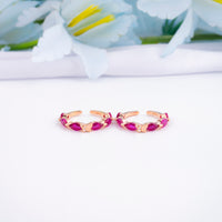 Elegant Silver Rose Gold CZ Toe Ring
