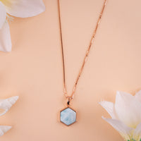Enamel Italian Rose Gold Chain Pendant Set | Office Wear