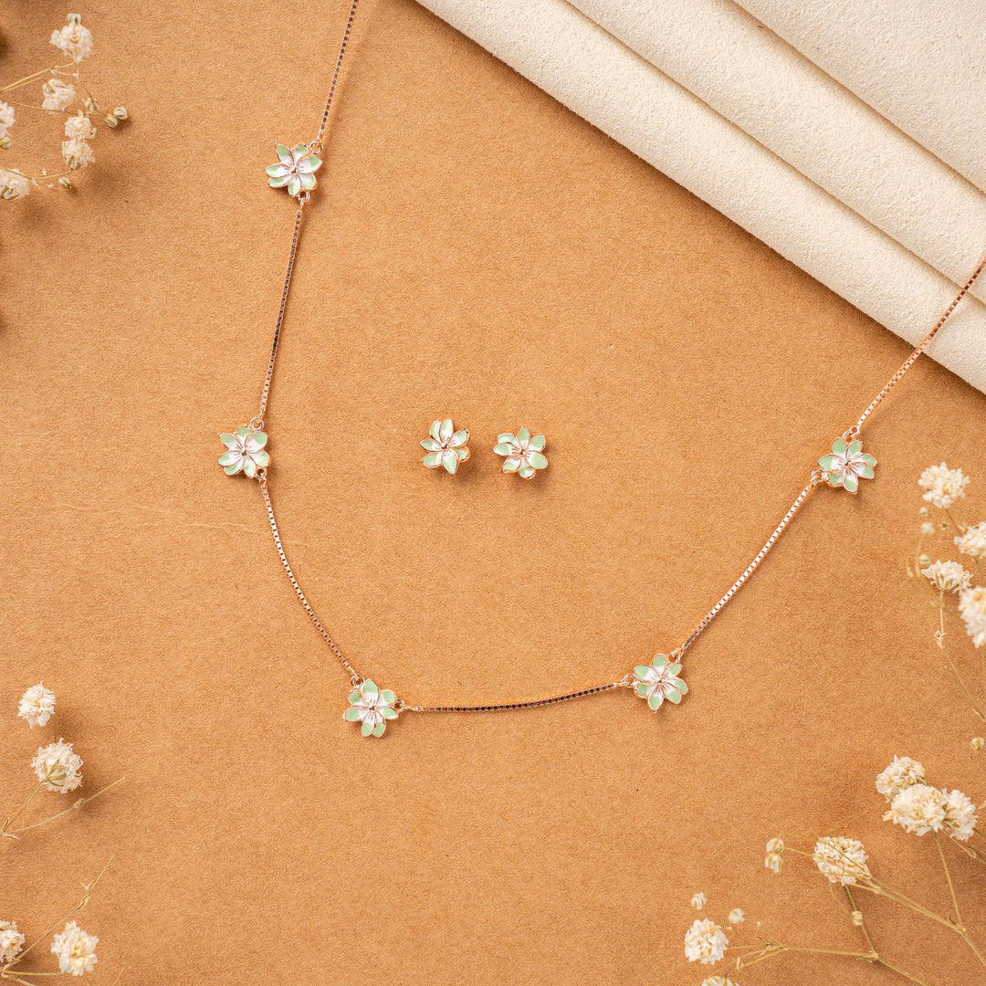 Enamel Rose Gold Chain | Chaneira Jewels| Daily Wear