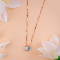 Enamel Rose Gold Chain Pendant Set Coimbatore Chennai| Daily Wear