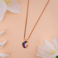 Enamel Rose Gold Chain Pendant Set at Chaneira Jewels| Office Wear