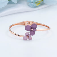 Enamel Rose Gold Kada Bracelet | Festive Kada Collection