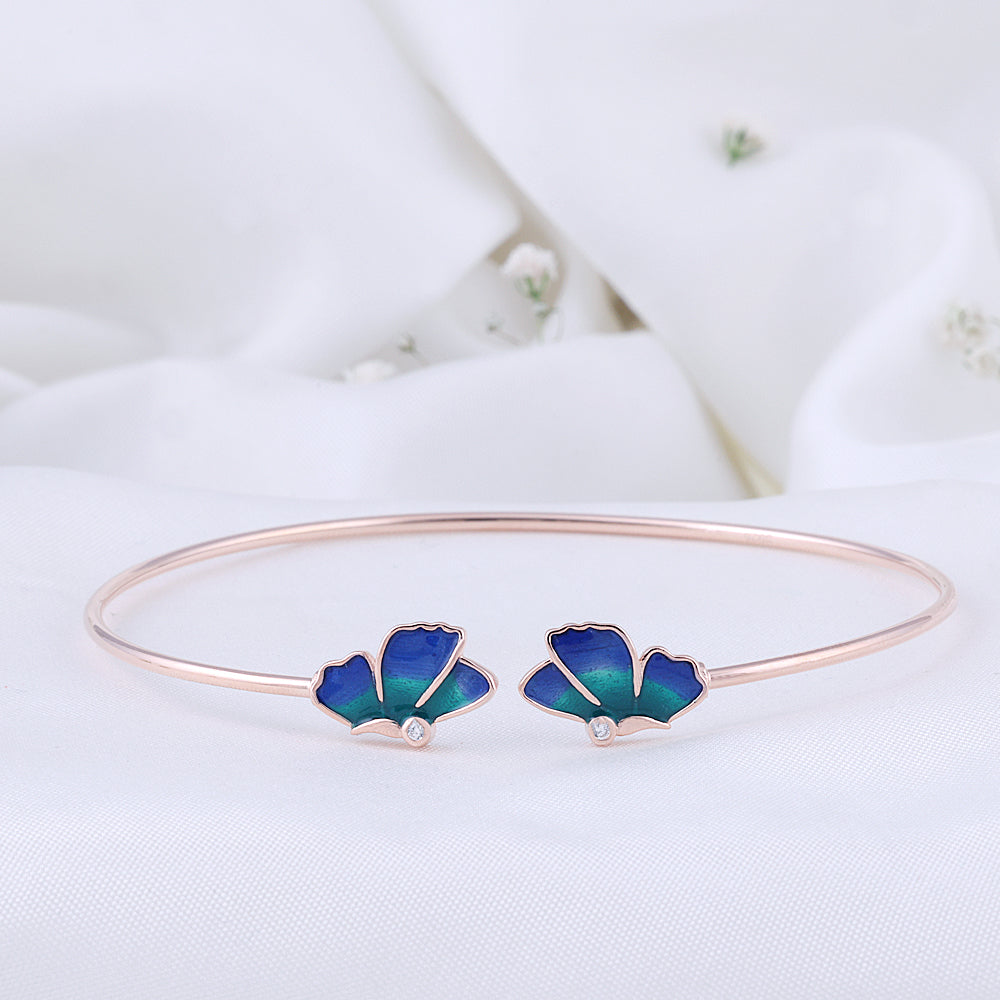 Enamel Rose Gold Kada Bracelet | Premium Jewellery Collection| Office Wear