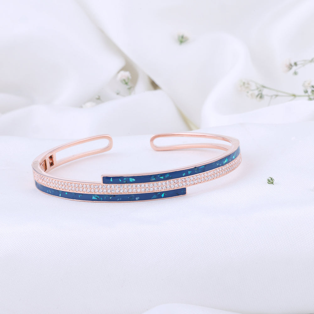 Enamel Rose Gold Kada | Chaneira Jewels| Party wear