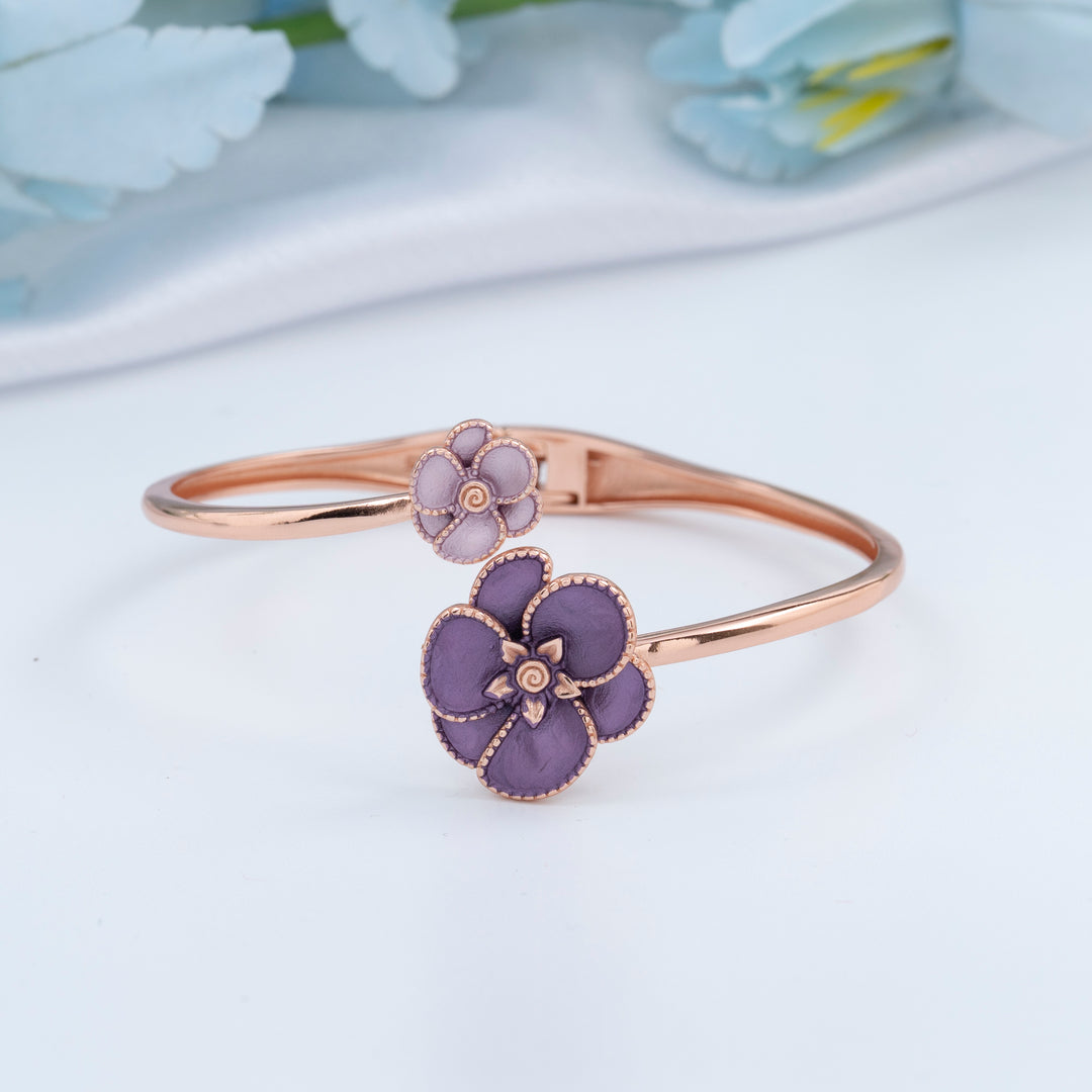 Enamel Rose Gold Kada | Daily Wear Women Jewellery