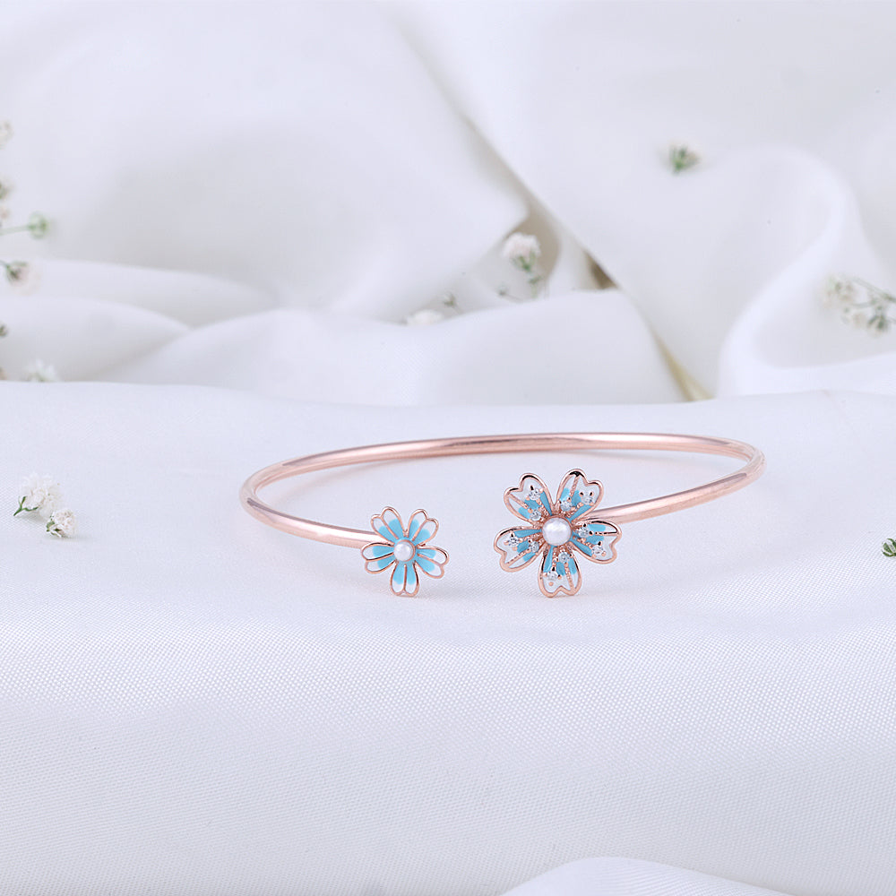 Enamel Rose Gold Kada Design | Chaneira Jewels| Modern
