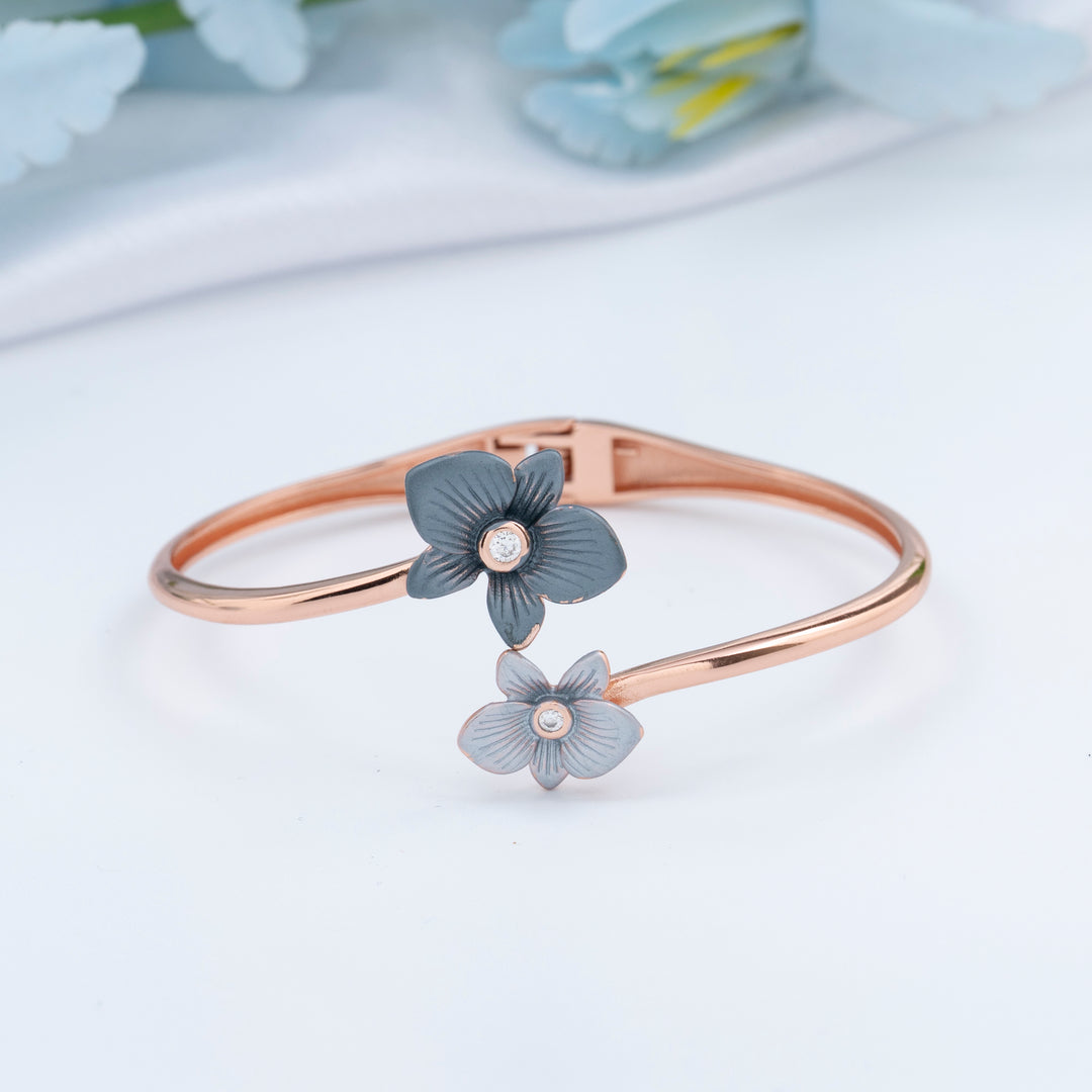 Enamel Rose Gold Kada | Indian Jewellery for Women| Modern