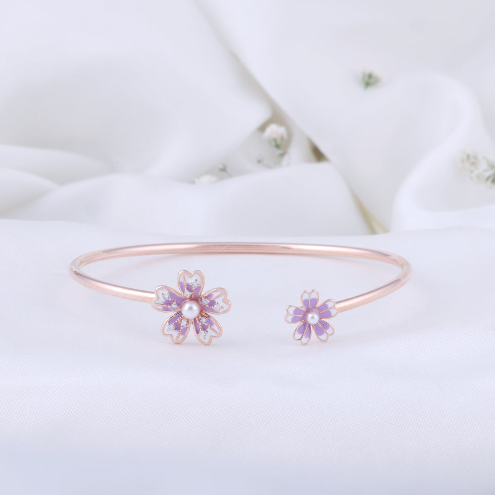 Enamel Rose Gold Kada | Premium Kada for Women|Daily Wear