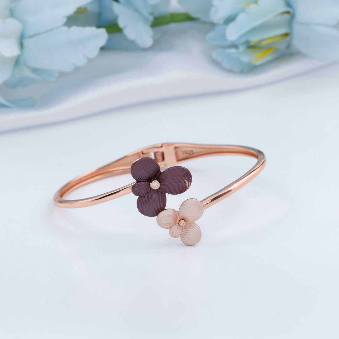Enamel Rose Gold Kada | Stylish Bracelet Kada