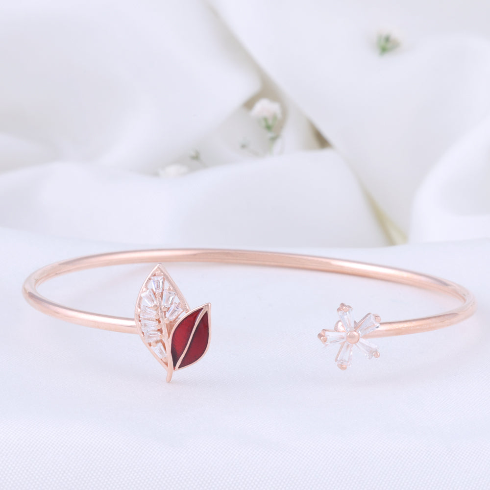 Enamel Rose Gold Kada for Festive Styling | Chaneira Jewels