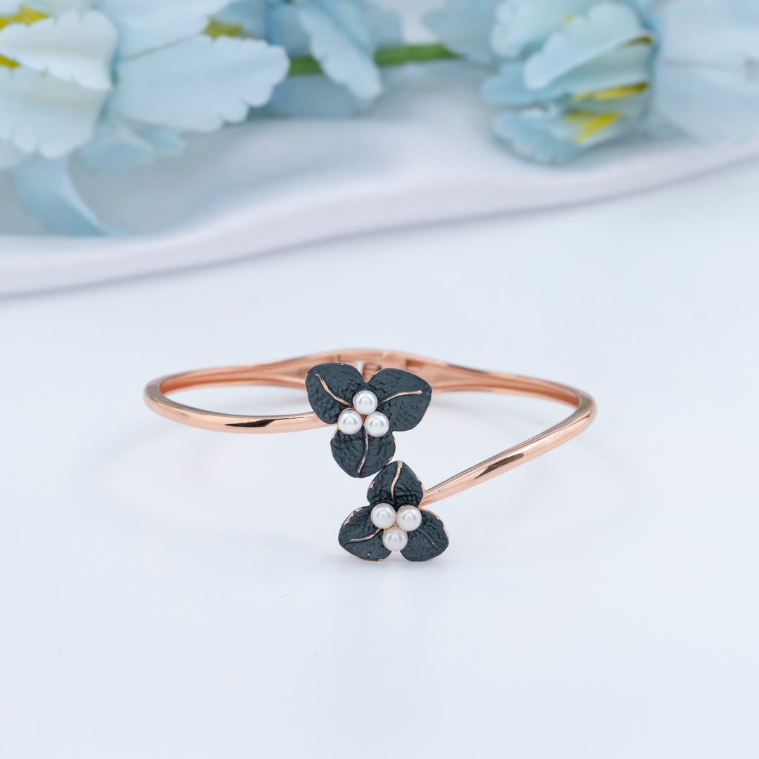 Enamel Rose Gold Kada for Function Wear | 92.5 Silver