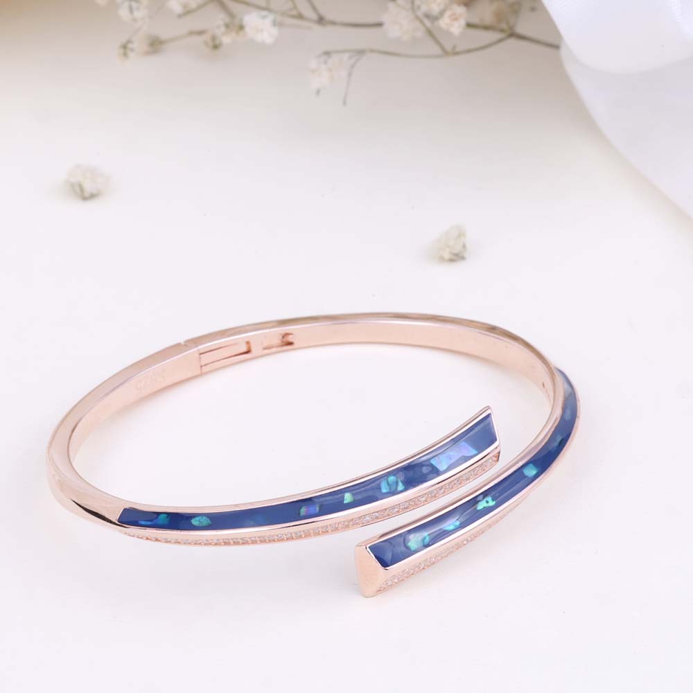 Enamel Rose Gold Kada for Indo-Western Styling | Chaneira Jewels