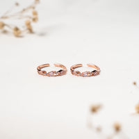 Ethnic CZ Rose Gold Toe Ring for Daily Wear
