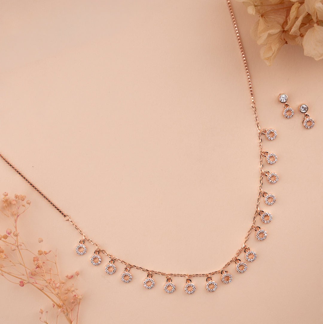 Festive 92.5 Silver Rose Gold Chain