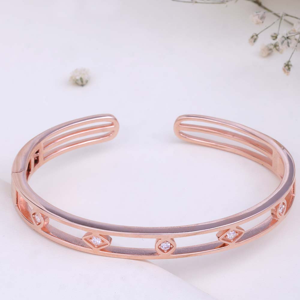 Festive CZ Rose Gold Kada with sparkling | Women Jewellery
