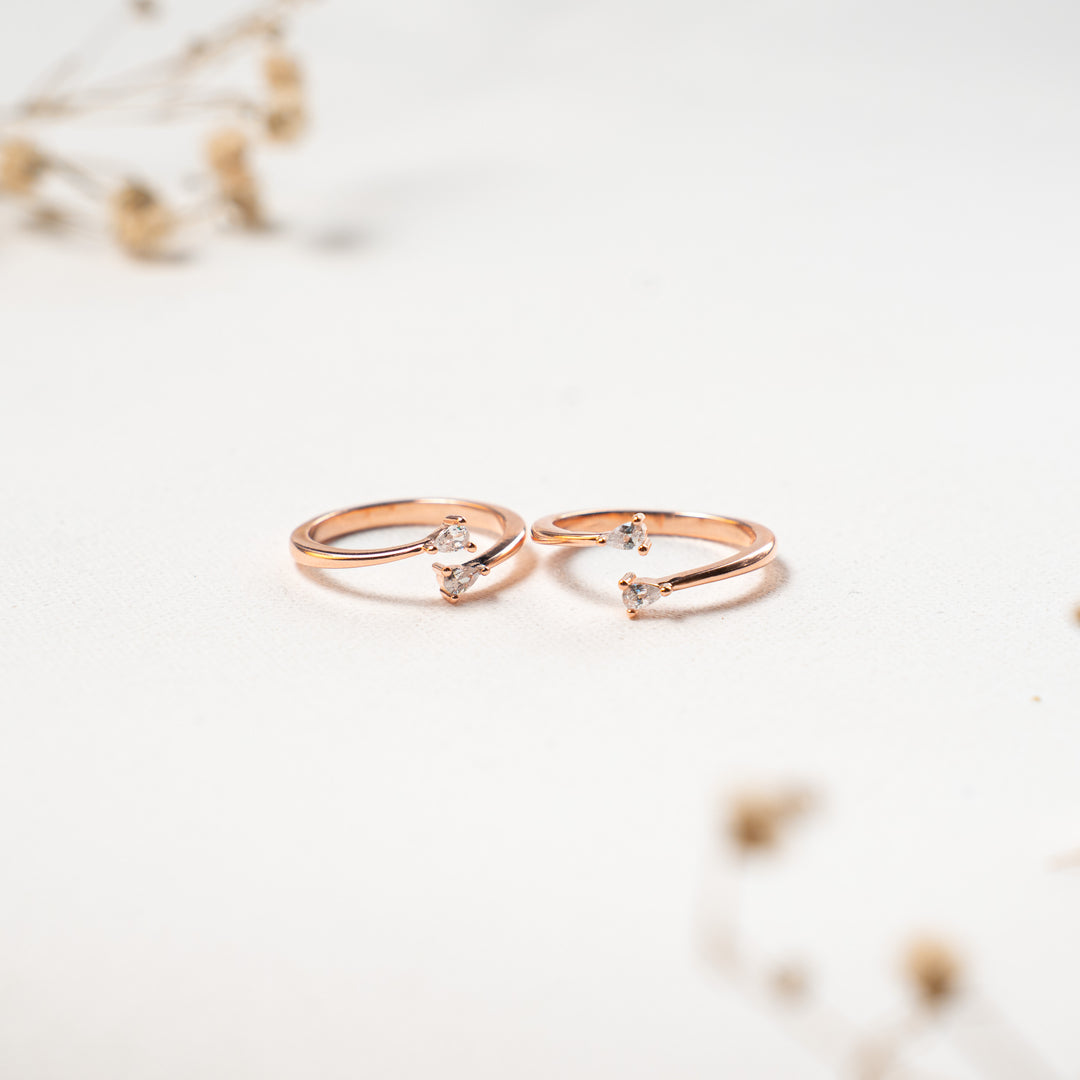 Festive CZ Rose Gold Toe Ring with Premium Finish
