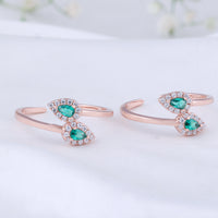 Festive CZ Silver Rose Gold Toe Ring | Chaneira Jewels