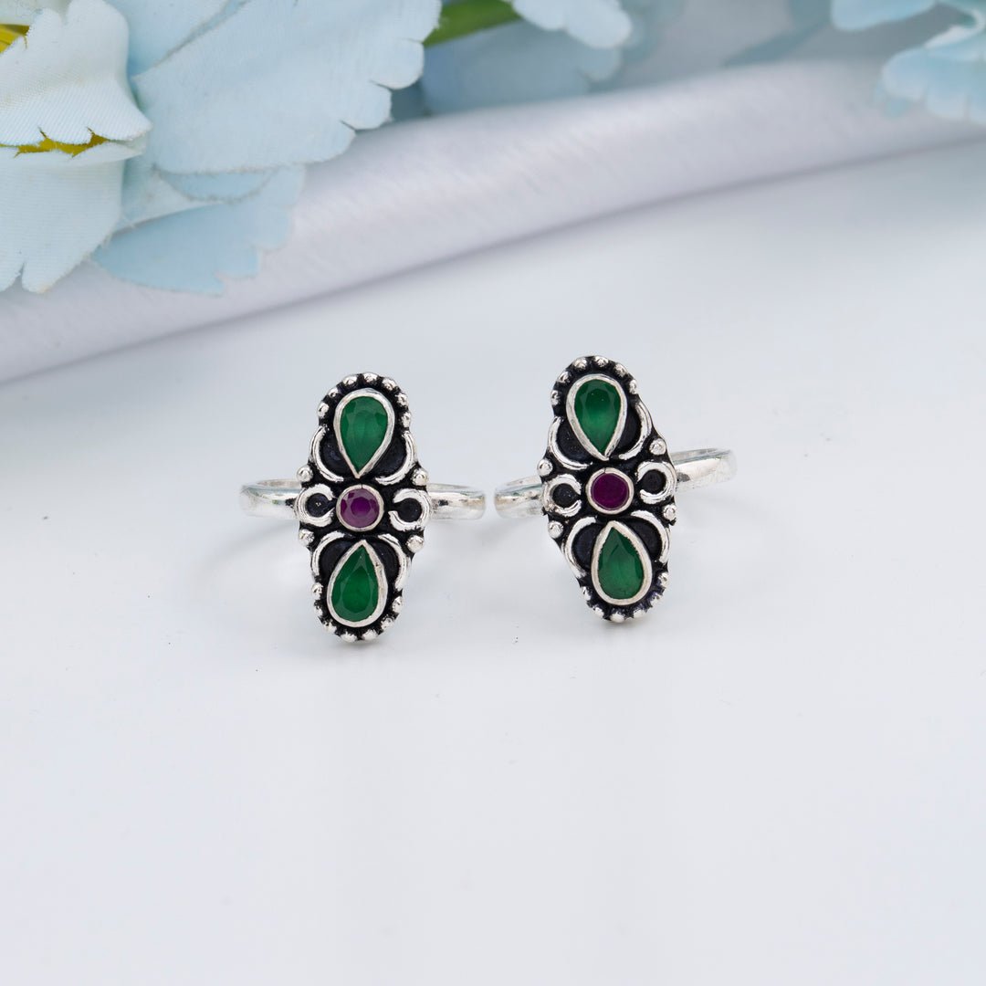 Festive Cut Stone Toe Rings for Women/Bridal
